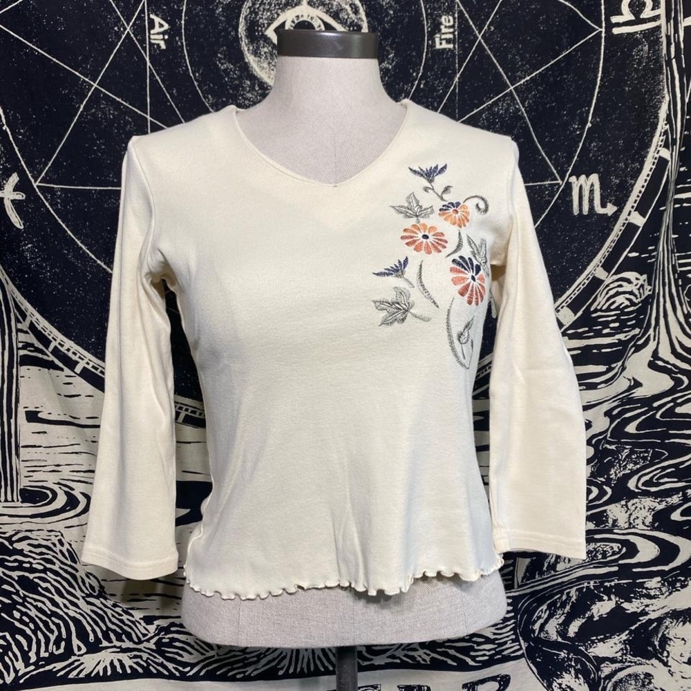 Floral embroidered long sleeve